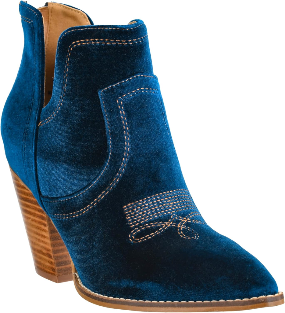BOTIN DAMA TEAL VELVET  