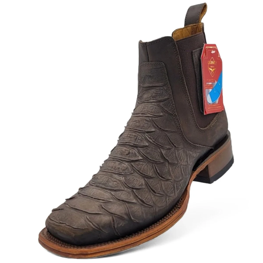 BOTIN HOMBRE Imt.Phyton Chocolate horma cuadra, suela cuero